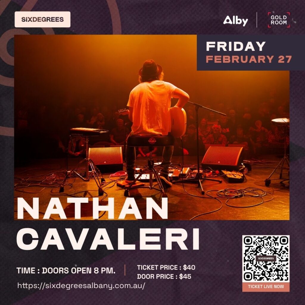 blues rock show Albany with Nathan Cavaleri live on stage